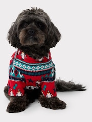 Chelsea Peers Green Recycled Fibre Carnival Penguin Fair Isle Print Dog Pyjamas - Image 1 of 4