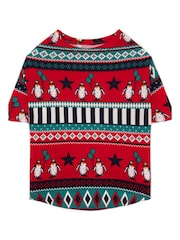 Chelsea Peers Green Recycled Fibre Carnival Penguin Fair Isle Print Dog Pyjamas - Image 2 of 4