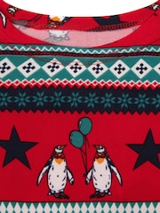 Chelsea Peers Green Recycled Fibre Carnival Penguin Fair Isle Print Dog Pyjamas - Image 3 of 4