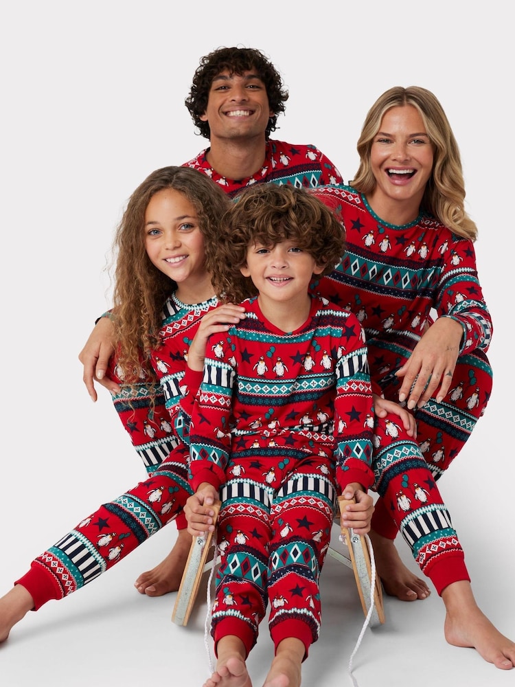Chelsea Peers Green Recycled Fibre Carnival Penguin Fair Isle Print Dog Pyjamas - Image 4 of 4