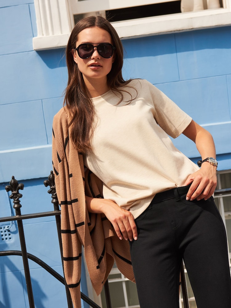 Oatmeal Cream Heavyweight Short Sleeve Crew Neck T-Shirt - Image 1 of 6