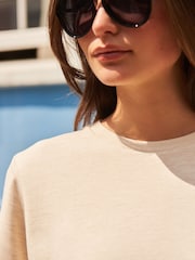 Oatmeal Cream Heavyweight Short Sleeve Crew Neck T-Shirt - Image 4 of 6