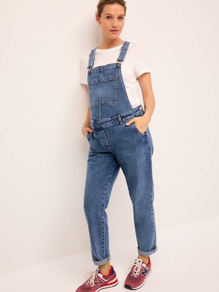 Mid Blue Maternity Denim Dungarees - Image 1 of 7