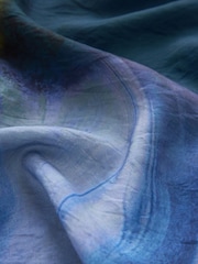 Blue Smudge Blur Print Button Through Shirt With Hardwear Buttons - Image 5 of 5