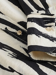 Monochrome Abstract Print Button Through Shirt With Hardwear Buttons - Image 5 of 5