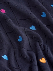 Navy Blue With Multi Heart Embroidery - Image 6 of 6