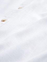 White Linen Blend Ruffle Sleeve Top - Image 7 of 7