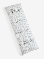 Teal Blue Mediterranean Tile Bench 100% Cotton Cushion Pad - Image 2 of 4