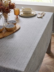 Charcoal Grey Chevron Wipe Clean Table Cloth - Image 1 of 3
