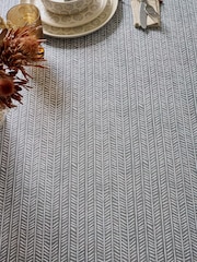Charcoal Grey Chevron Wipe Clean Table Cloth - Image 2 of 3