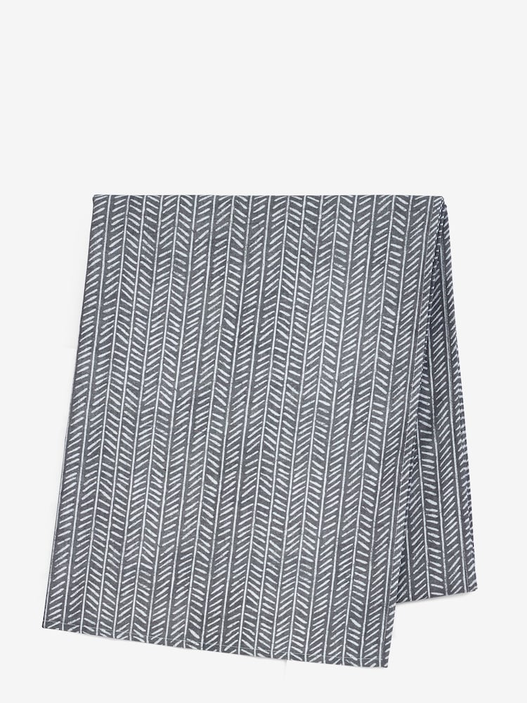 Charcoal Grey Chevron Wipe Clean Table Cloth - Image 3 of 3