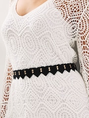 Black Suede Heart Tassle Belt - Image 2 of 4