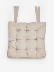 Natural Linen Look Padded 100 Cotton Seat Cushion Dining Seat and Bench Cushions - Image 4 of 4