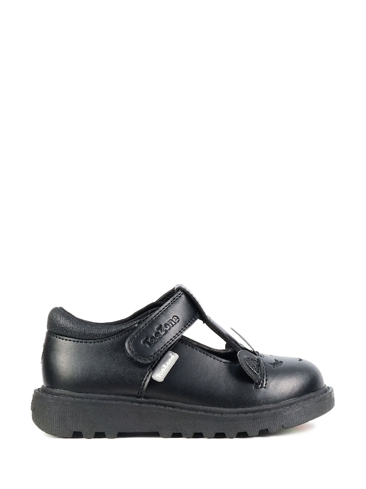 Toezone Moon Vegane Schuhe mit gedruckten Einhorn-Innensocken Make School A Magical Day T Bar - Bild 1 von 5 Toezone Moon Vegane Schuhe mit gedruckten Einhorn-Innensocken Make School A Magical Day T Bar - Bild 1 von 5
