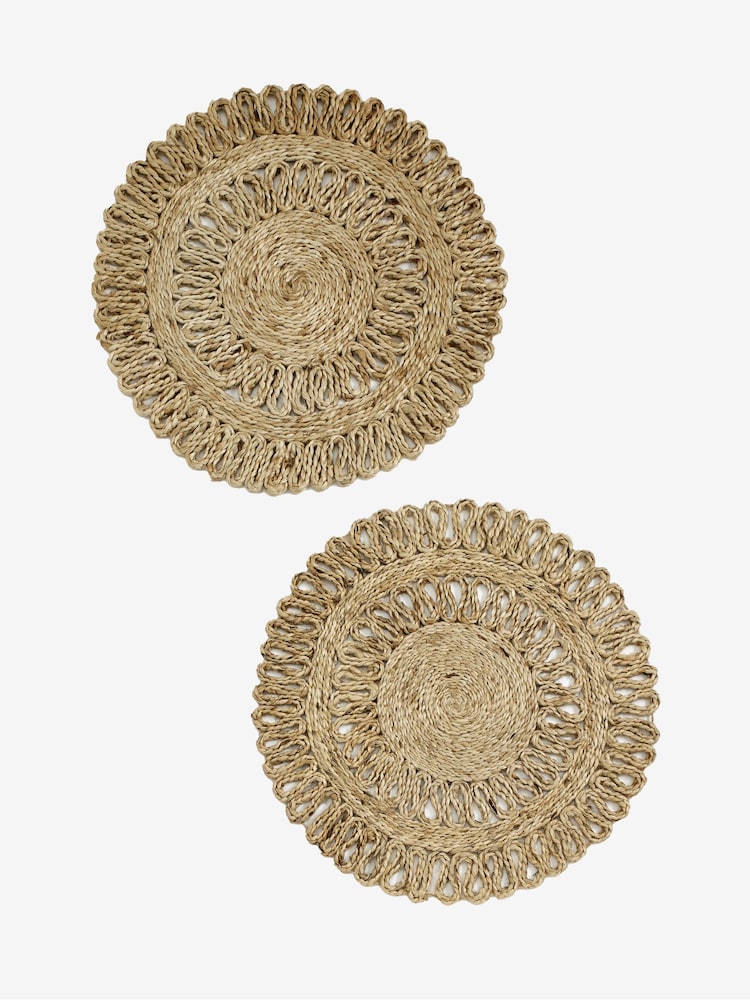 Set of 2 Natural Jute Woven Placemats - Image 3 of 3