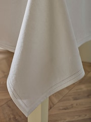 Natural Linen Look 100% Cotton Table Cloth - Image 2 of 3