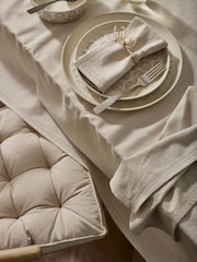 Natural Linen Look 100% Cotton Table Cloth - Image 3 of 3