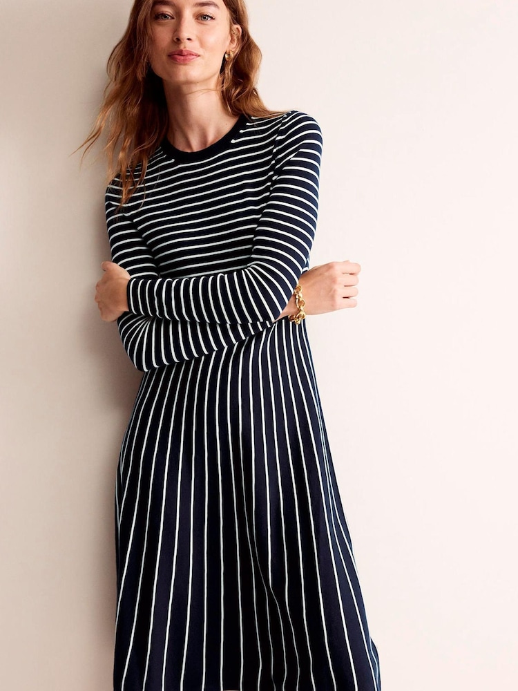 Boden Blue Maria Knitted Midi Dress - Image 1 of 6 Boden Blue Maria Knitted Midi Dress - Image 1 of 6