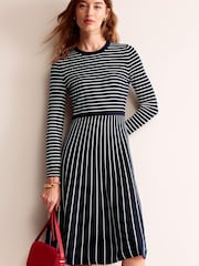 Boden Blue Maria Knitted Midi Dress - Image 2 of 6