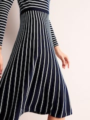 Boden Blue Maria Knitted Midi Dress - Image 4 of 6