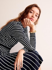 Boden Blue Maria Knitted Midi Dress - Image 5 of 6