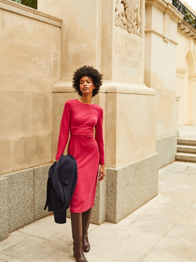 Boden Red Nadia Jersey Midi Dress - Image 1 of 6