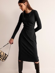 Boden Black Nadia Jersey Midi Dress - Image 1 of 5