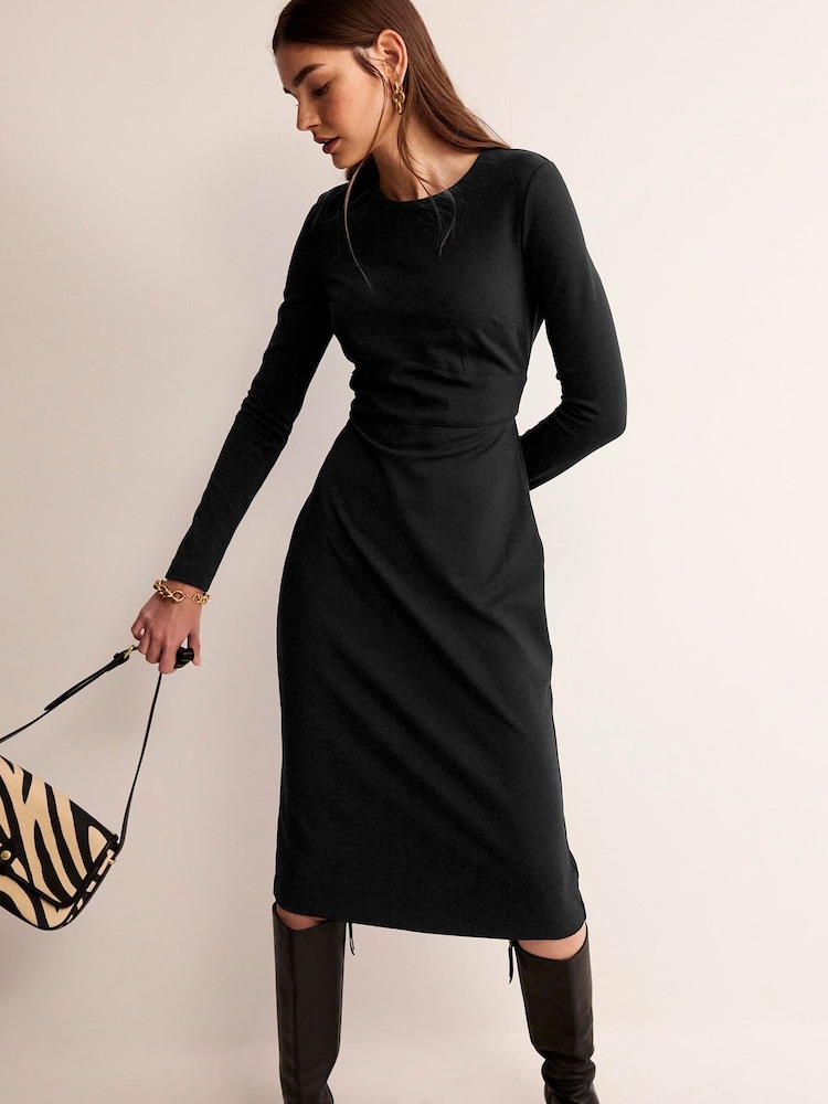Boden Black Nadia Jersey Midi Dress - Image 1 of 5