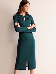 Boden Green Empire Knot Midi Dress - Image 1 of 1