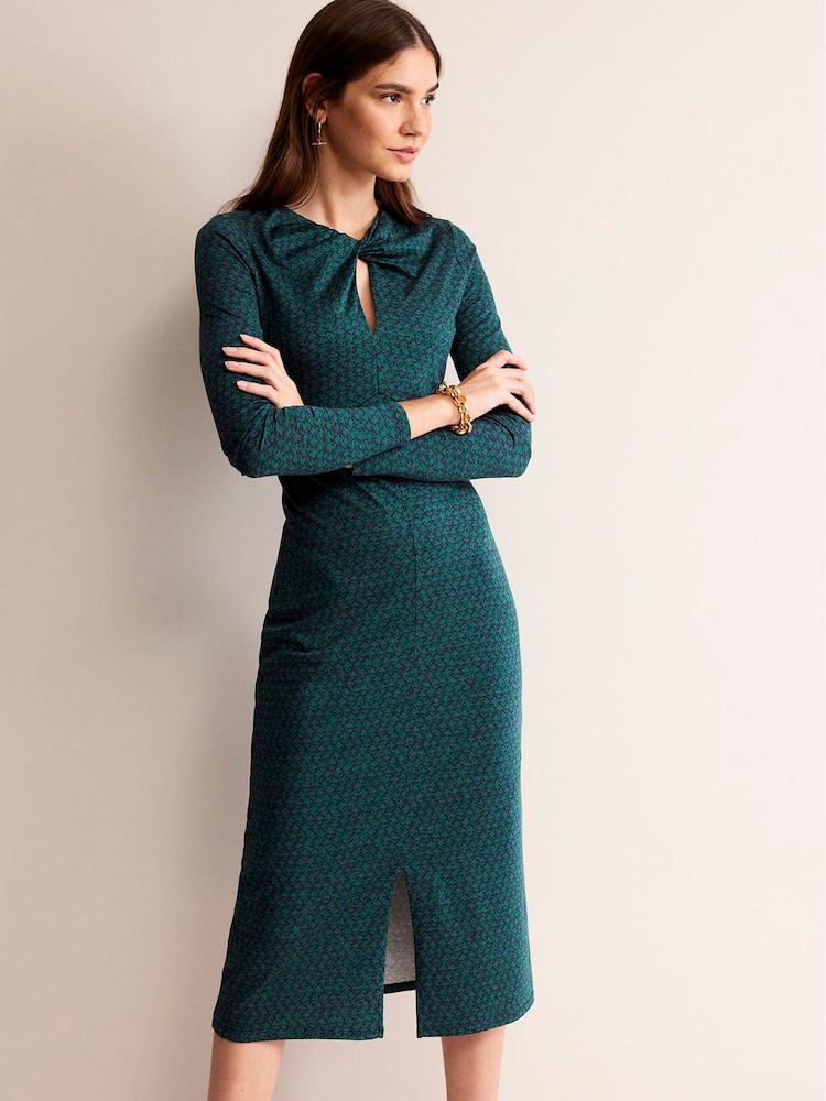 Boden Green Empire Knot Midi Dress - Image 1 of 1 Boden Green Empire Knot Midi Dress - Image 1 of 1