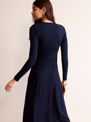 Boden Blue Empire Ruched Waist Dress - Image 2 of 5