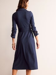 Boden Blue Laura Jersey Midi Shirt Dress - Image 2 of 5