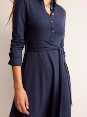 Boden Blue Laura Jersey Midi Shirt Dress - Image 4 of 5