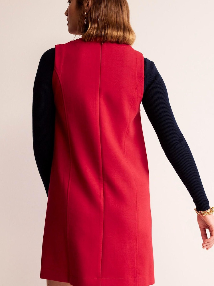Boden Red Pocket Detail Mini Shift Dress - Image 2 of 6