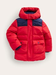 Boden Red Lined Padded Winter Coat - Image 1 of 4