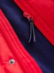 Boden Red Lined Padded Winter Coat - Image 3 of 4