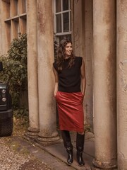 Boden Black Straight Leather Knee Boots - Image 4 of 4