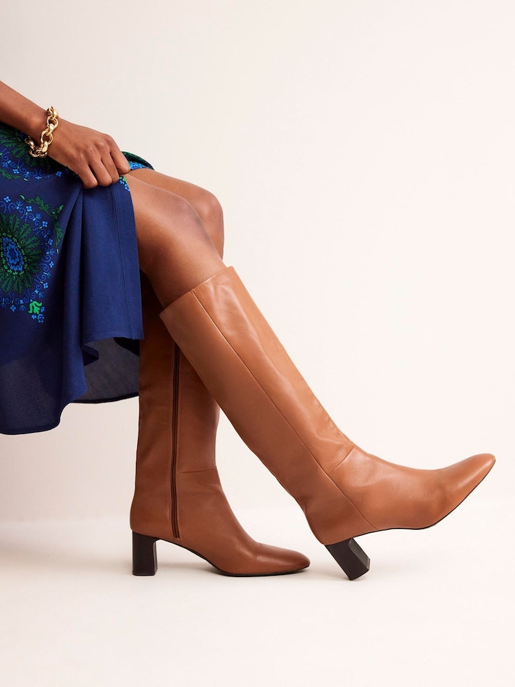 Boden Brown Erica Knee High Leather Boots - Image 1 of 5