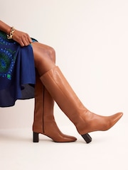 Boden Brown Erica Knee High Leather Boots - Image 3 of 5