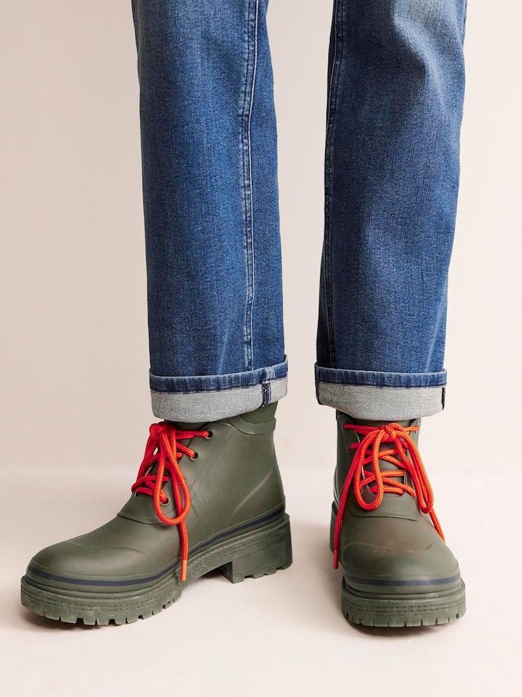 Boden Green Mary Lace-up Wellington Boots - Image 2 of 4 Boden Green Mary Lace-up Wellington Boots - Image 2 of 4