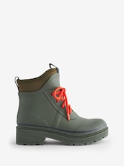 Boden Green Mary Lace-up Wellington Boots - Image 3 of 4