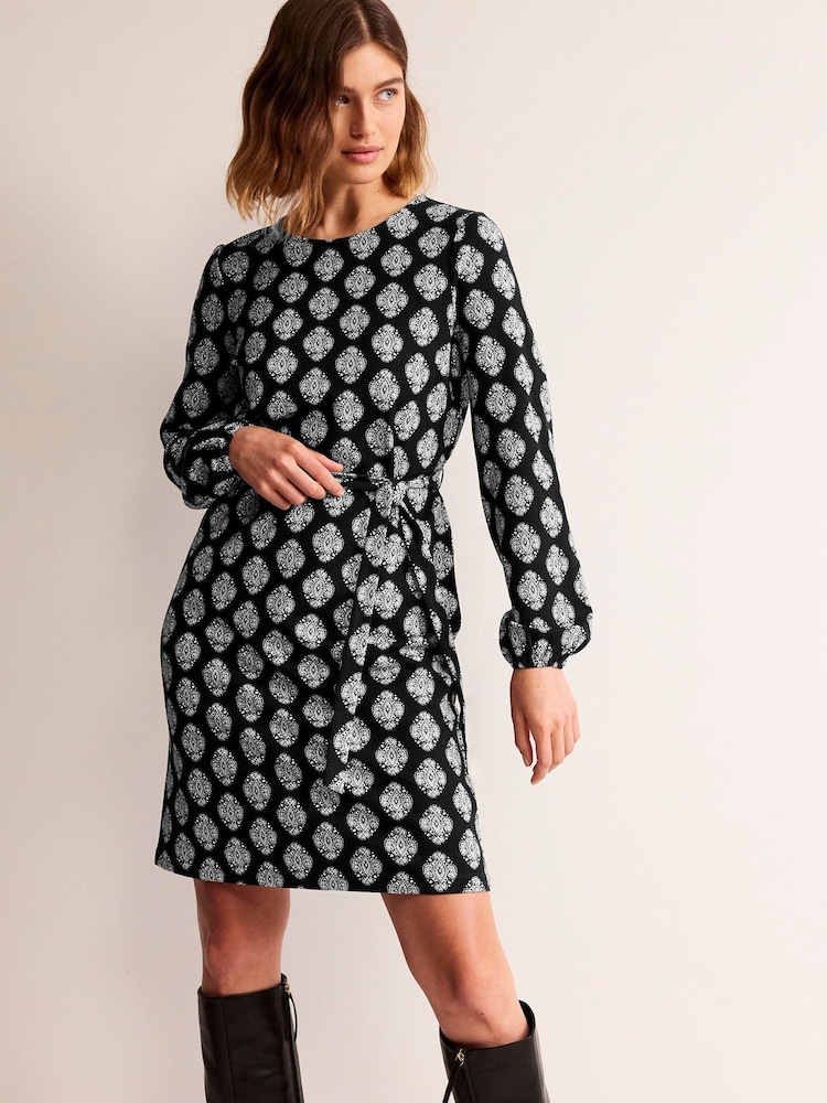 Boden Black/White Violet Jersey Shift Dress - Image 1 of 5