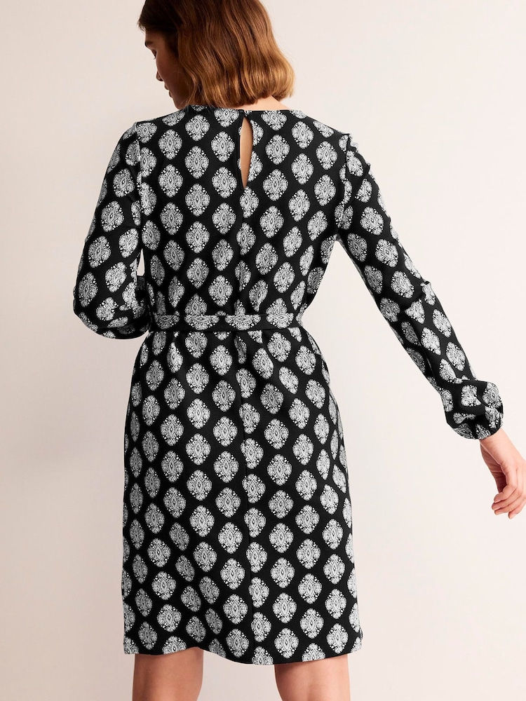 Boden Black/White Violet Jersey Shift Dress - Image 2 of 5