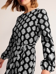 Boden Black/White Violet Jersey Shift Dress - Image 4 of 5