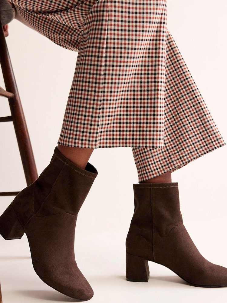 Boden Dark Brown Stretch Ankle Boots - Image 1 of 4
