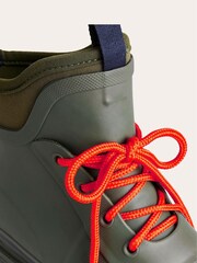 Boden Dark Green Mary Lace-up Wellington Boots - Image 3 of 5