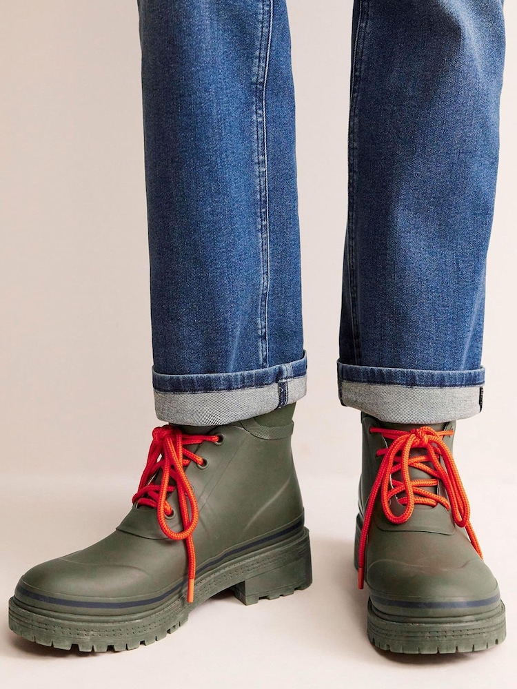Boden Dark Green Mary Lace-up Wellington Boots - Image 5 of 5