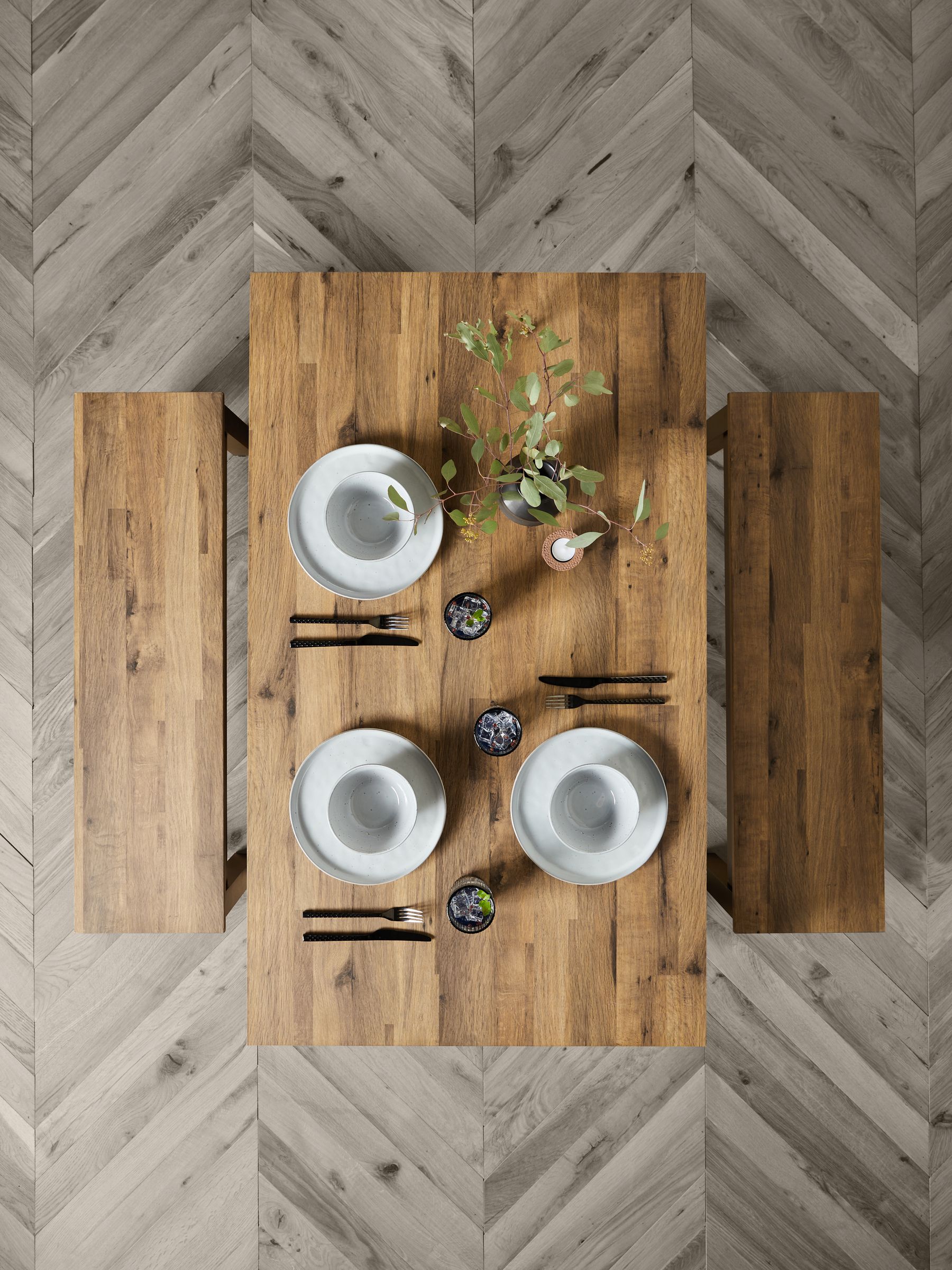 Bronx dining table and bench set discount