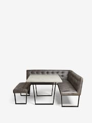 Monza Faux Leather Dark Grey Curtis Left Hand Corner Dining Table and Bench Set - Image 3 of 5