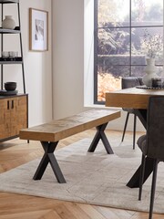 Dark Natural Arizona Pine Dining Bench - Image 1 of 6
